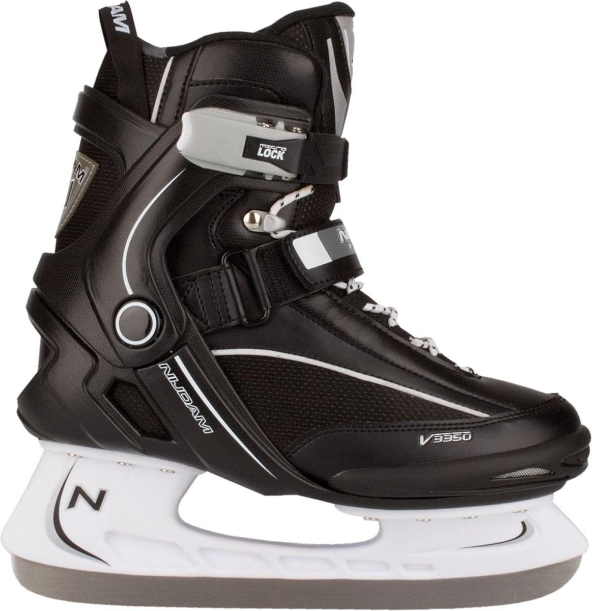 NijdamIJshockeyschaats - Semi-Softboot - Zwart/Wit - Maat 41