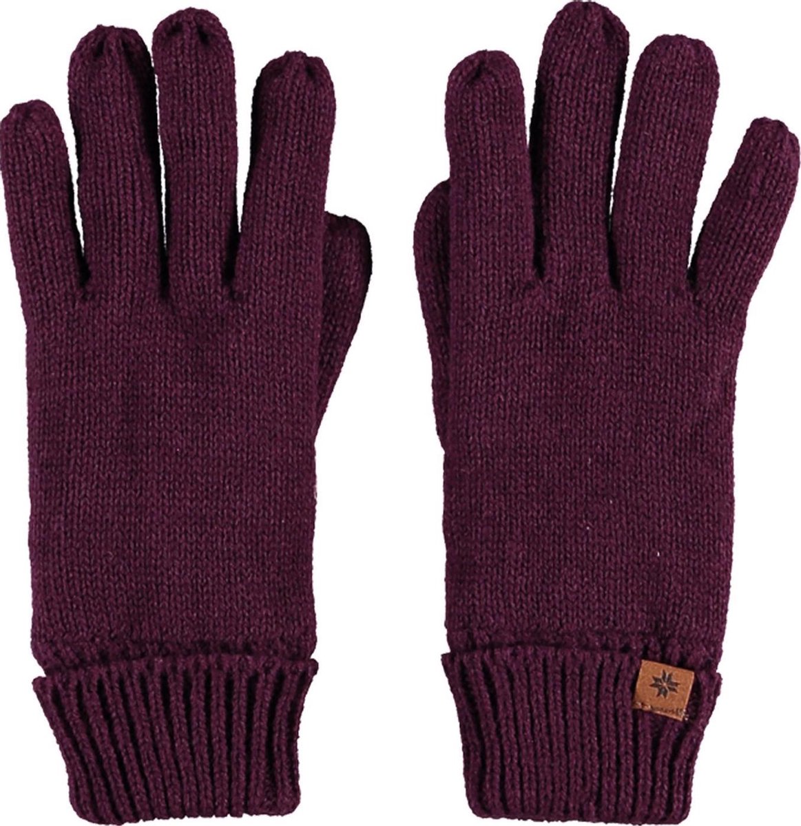 Bordeauxrode gebreide handschoenen voor kinderen - One size - Warme fleece voering handschoenen voor jongens/meisjes