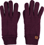 Bordeauxrode gebreide handschoenen voor kinderen - One size - Warme fleece voering handschoenen voor jongens/meisjes