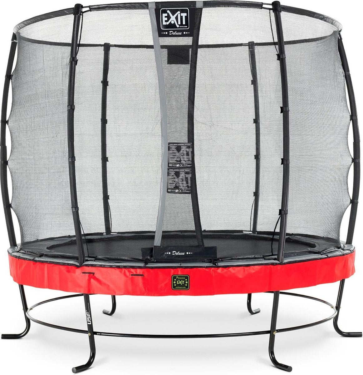 Trampoline EXIT Elegant Premium - ø253cm met net Deluxe - rood