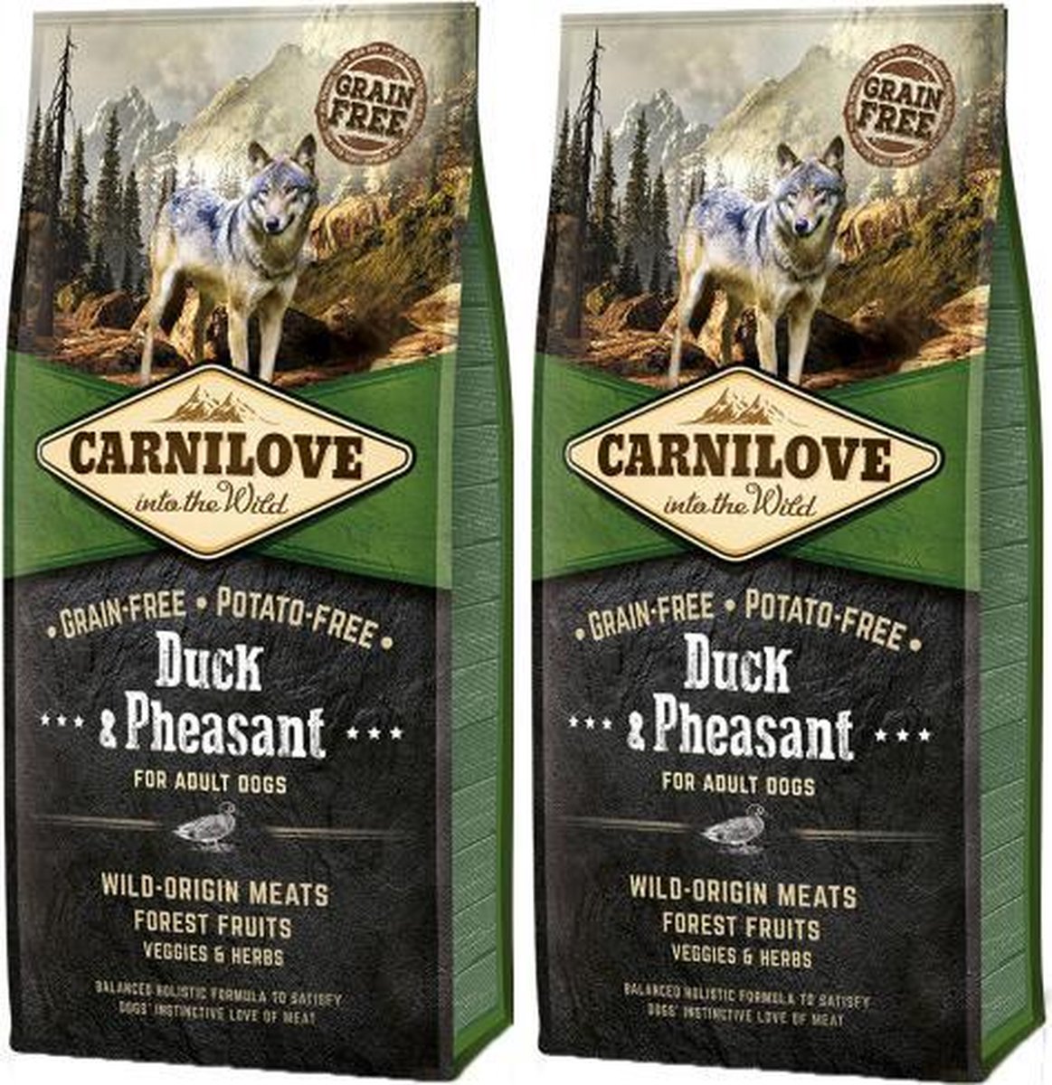 Carnilove adult duck / pheasant dubbelpak 2x12 kg