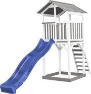 AXI Beach Tower Speeltoren Grijs/wit - Blauwe Glijbaan - Zandbak - FSC Hout