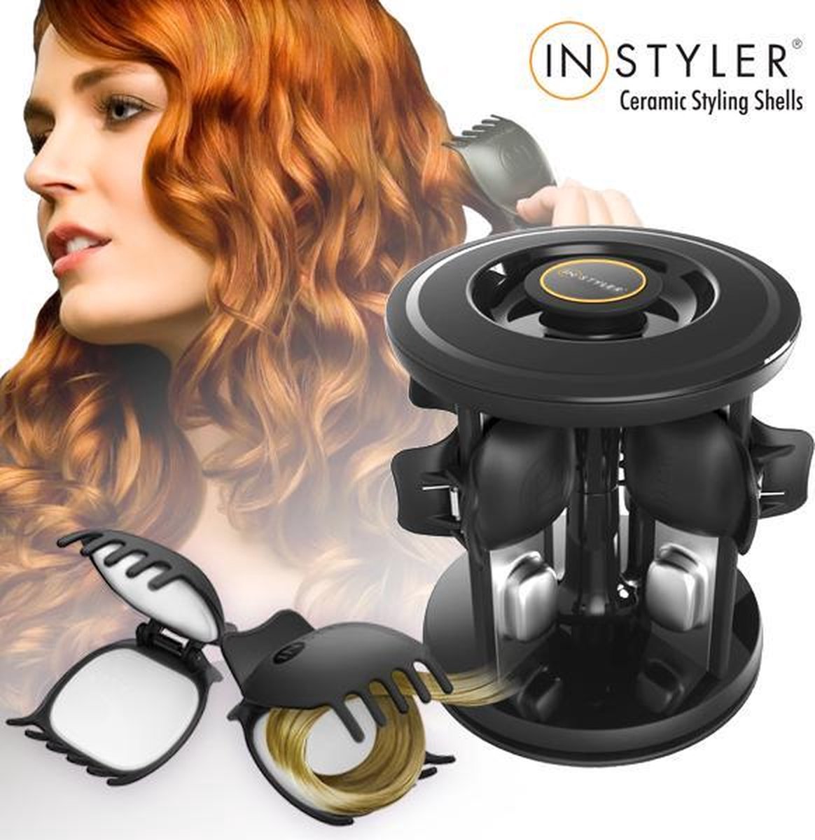 InStyler Ceramic Styling Shells - Krullen maken met clips - Krulset - Krultang