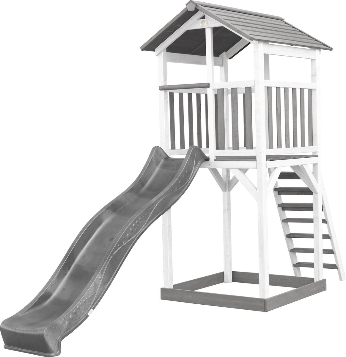 AXI Beach Tower Speeltoren Grijs/wit - Grijze Glijbaan - Zandbak - FSC Hout