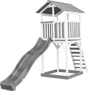 AXI Beach Tower Speeltoren Grijs/wit - Grijze Glijbaan - Zandbak - FSC Hout