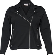 Only carmakoma kort soepel zwart jersey biker jasje met stretch - Maat 46