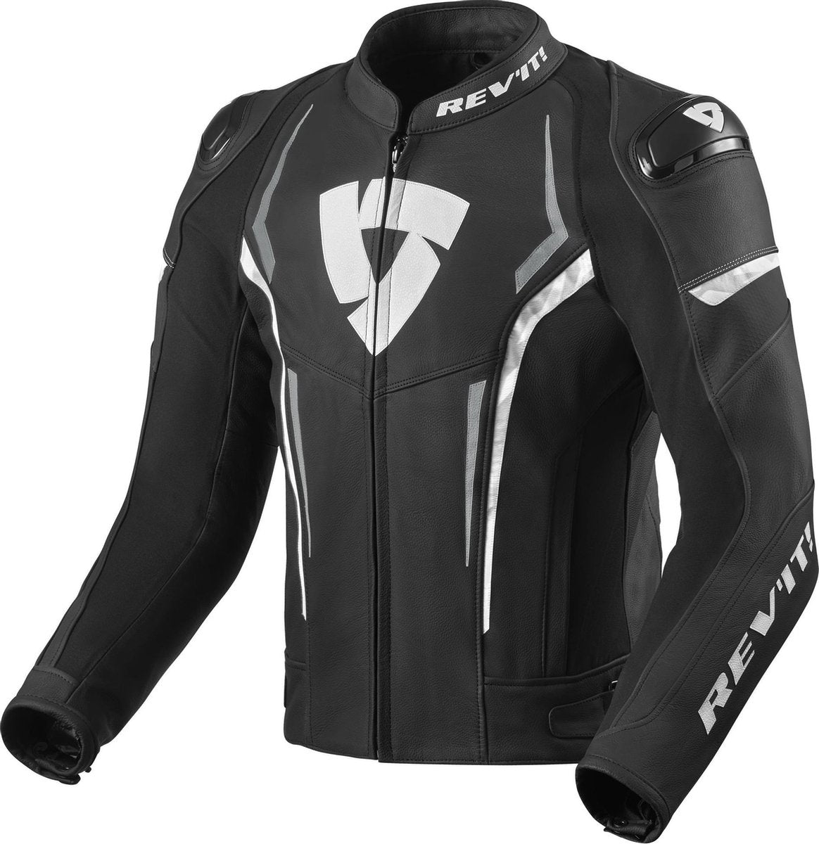REV'IT! Glide Black Neon Red Leather Motorcycle Jacket 54