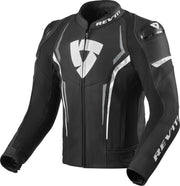 REV'IT! Glide Black Neon Red Leather Motorcycle Jacket 54