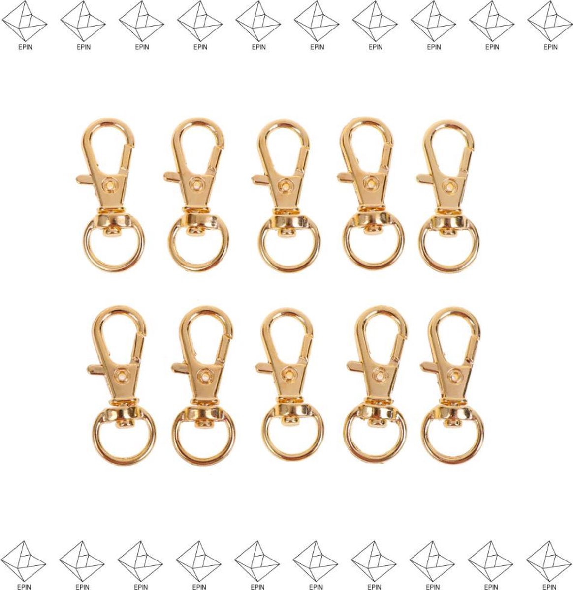 EPIN B.V. | Gouden Karabijnhaakjes | Karabijn Haak | 10 Stuks