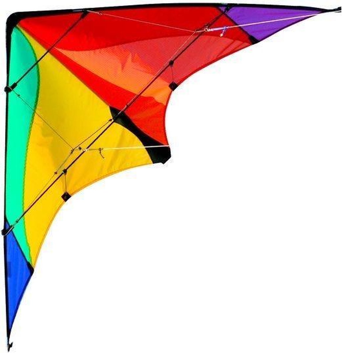 Elliot Tweelijnsstuntkite Delta Basic 117 Cm Rainbow