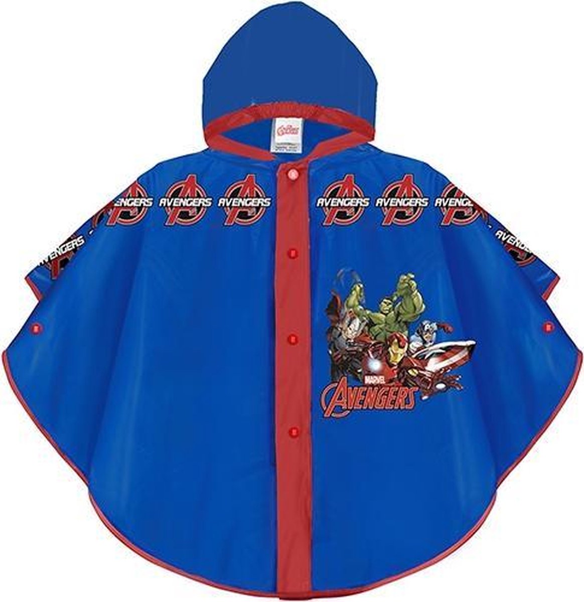 Perletti Regenponcho Avengers Jongens Eva Blauw 3-6 Jaar
