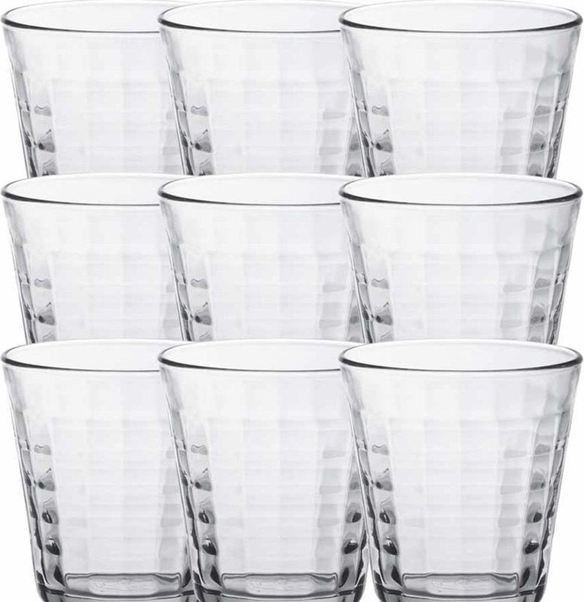 Drinkglazen/waterglazen Prisme set transparant 170/275 ml - 24-delig - koffie/thee glazen