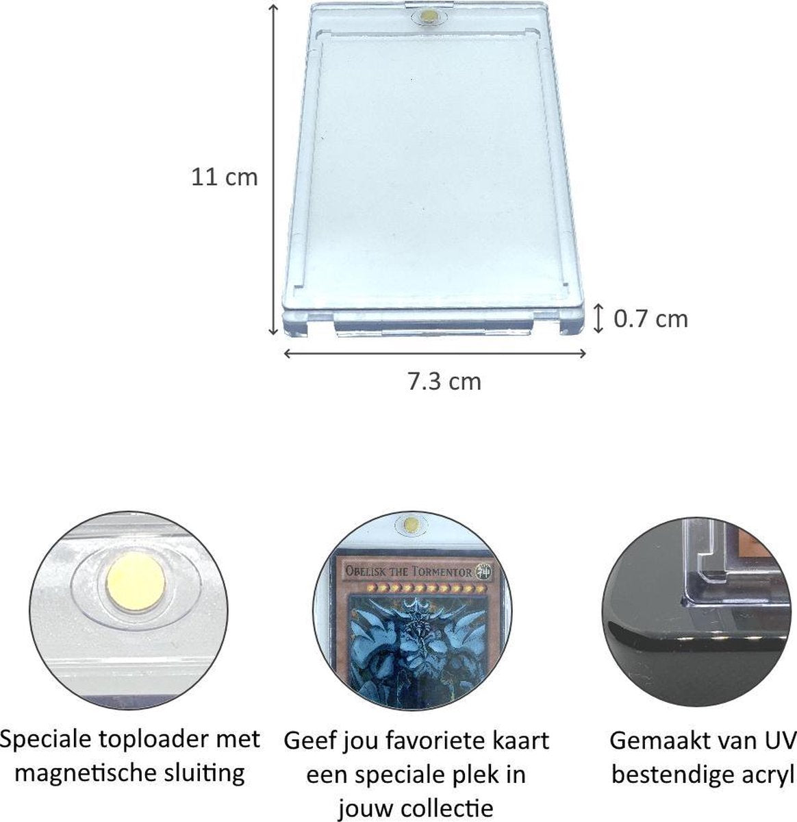 Toploader magnetisch - Card protector - Card sleeves - One-Touch Magnetic Holder - Transparant acryl