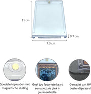 Toploader magnetisch - Card protector - Card sleeves - One-Touch Magnetic Holder - Transparant acryl