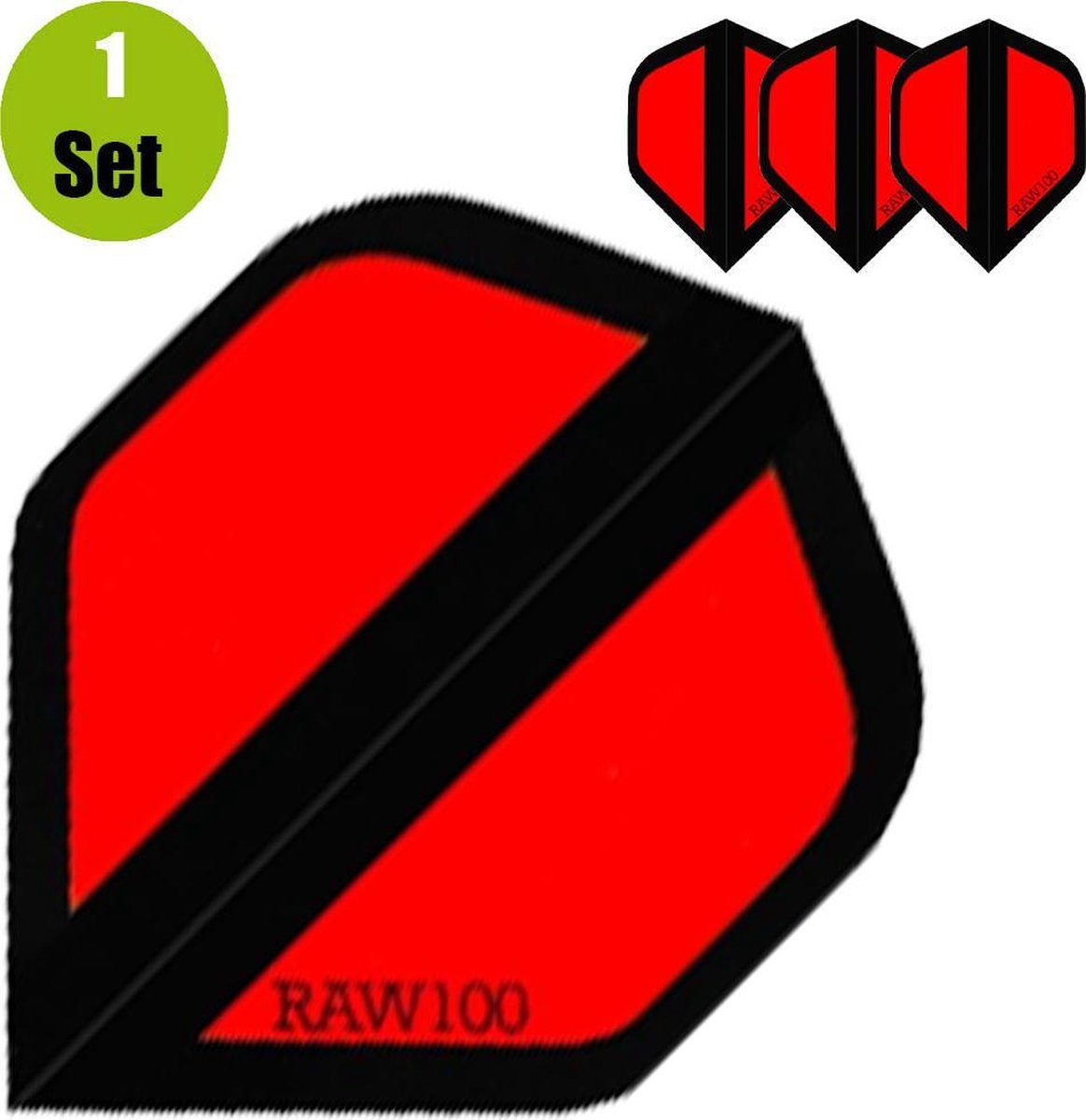 Raw100 Zone Dart Flights - Rood- ()