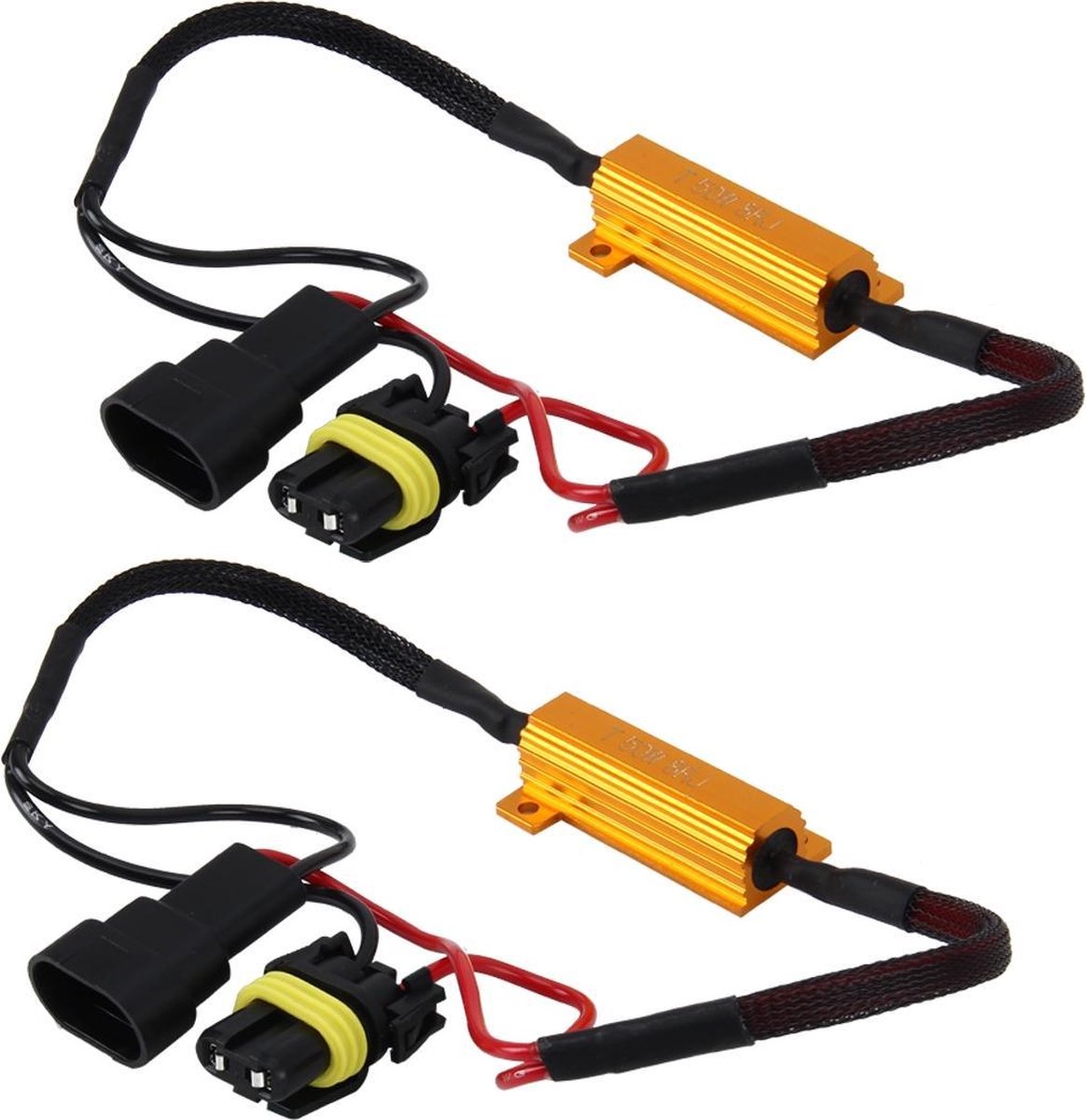 2 PCS 9005 Auto Canbus Fout Canceller Decoder Belastingweerstand LED 50 W 8 Ohm Geen knipperende Decoder Hittebestendigheid Aluminium behuizing Koellichaam High Power Metalen schaal Weerstand