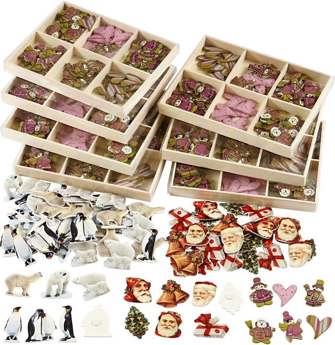Wooden Stickers. H: 40-50 mm. W: 15-45 mm. 600 pc
