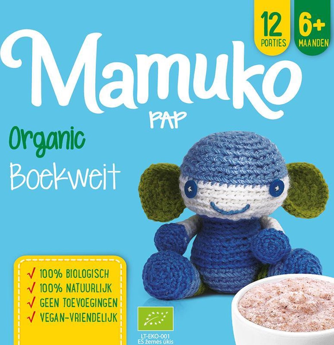 Mamuko biologische pap 6+ mnd. - boekweit (10 x 240 gr.)