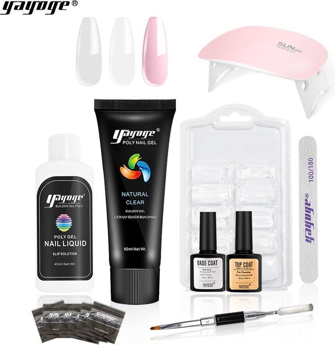 Polygel - Gelnagels Starterspakket - Polygel Starterspakket - Gellak starterspakket - Gel Nagellak - Kunstnagels - UV Lamp - 1 kleuren - 60 ml