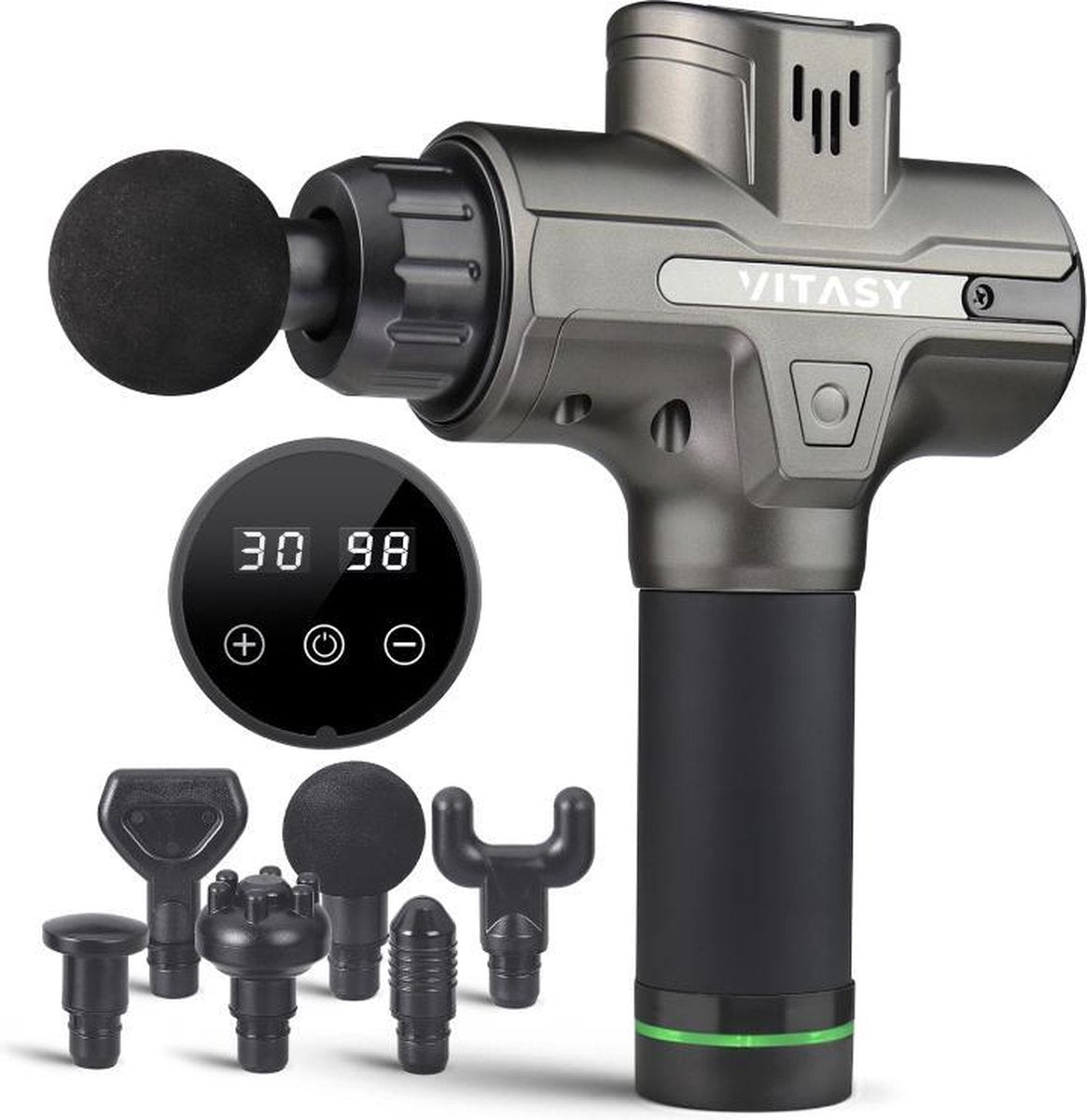 Vitasy® Pro Massage Gun - 30 Vibratiestanden en 6 verschillende opzetstukken - Sport en Relax Massage - 1800 tot 3500 rpm