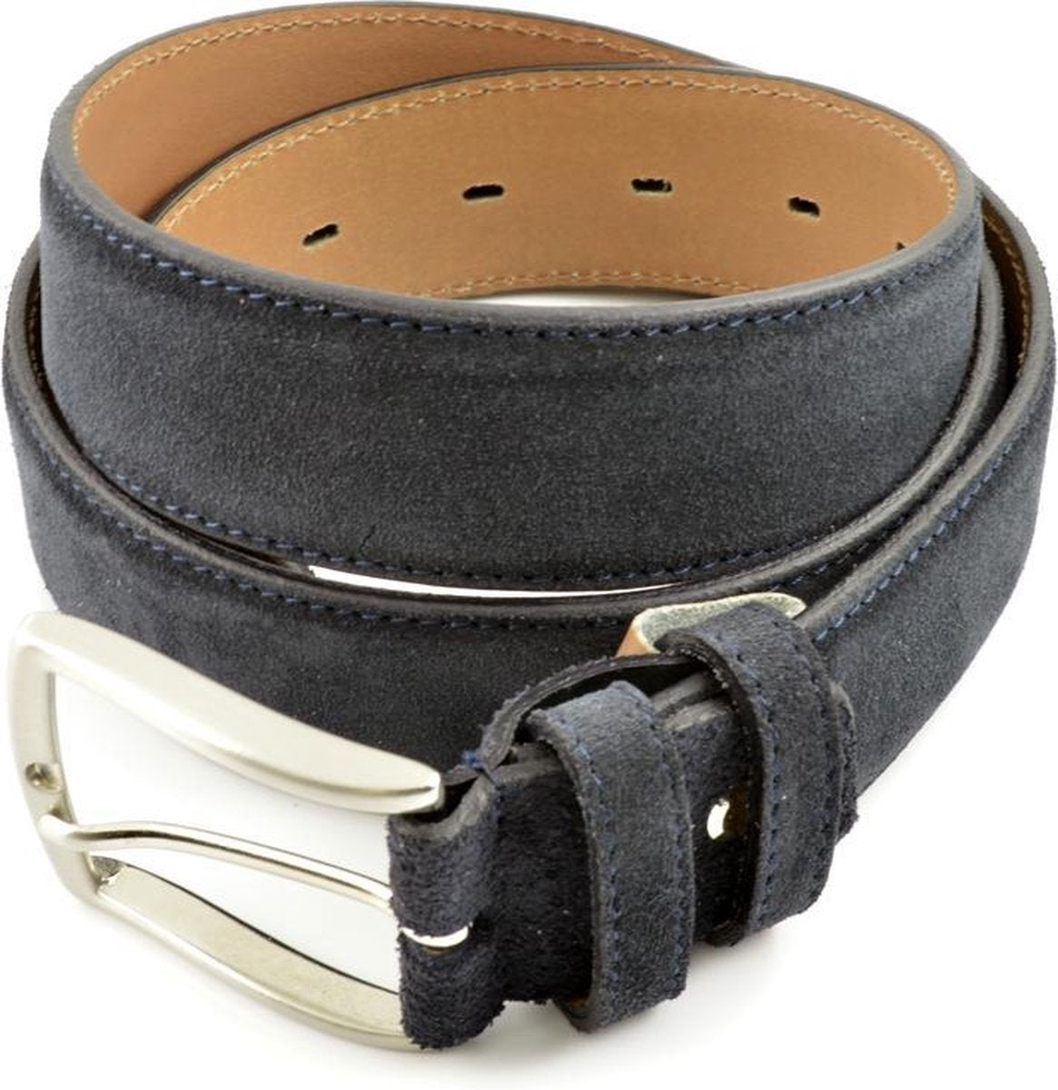 Michaelis Riem Navy Blauw Suede Zilveren Gesp - 115