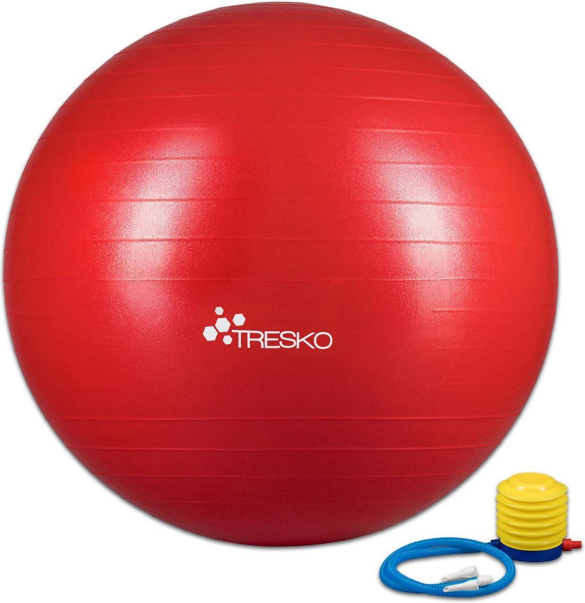 Fitnessbal met pomp - diameter 75 cm - Rood