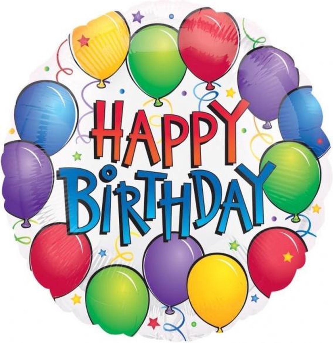 Anagram Folieballon Happy Birthday 45 Cm Wit