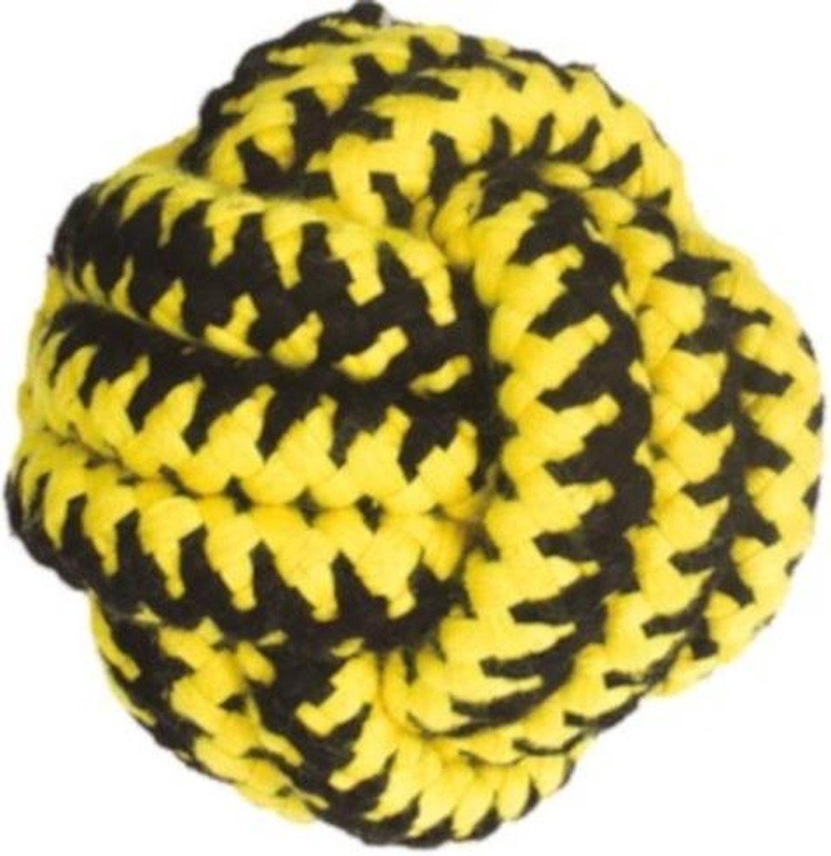 M-pets Hondentouw Twist Bal 11 Cm Katoen Geel