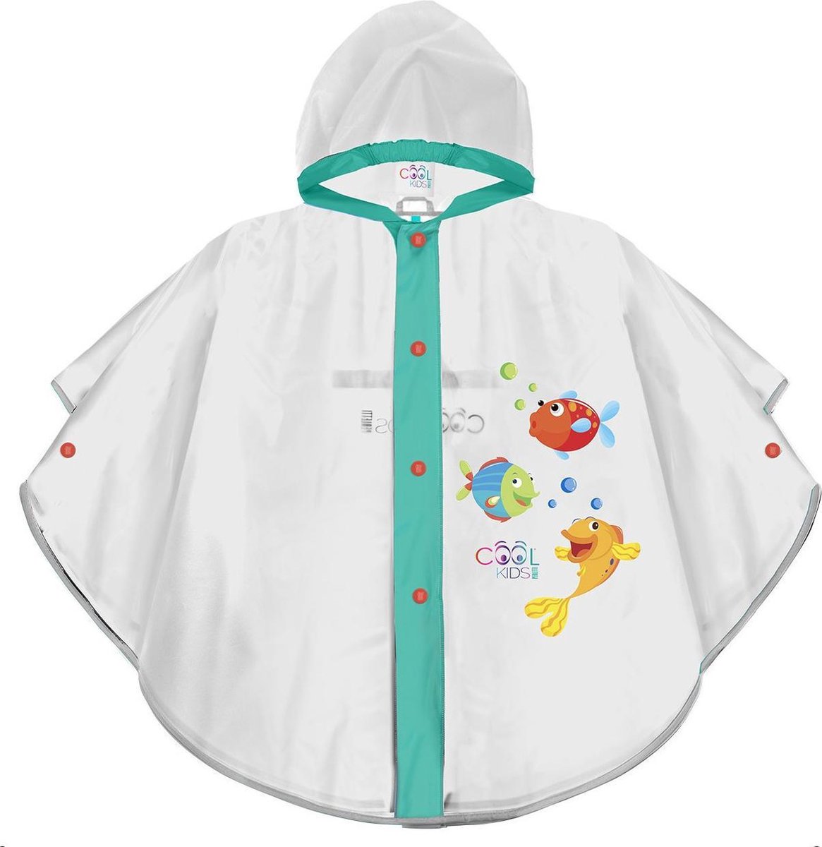 Perletti Poncho Junior 60 X 85 Cm Eva Wit/groen One-size