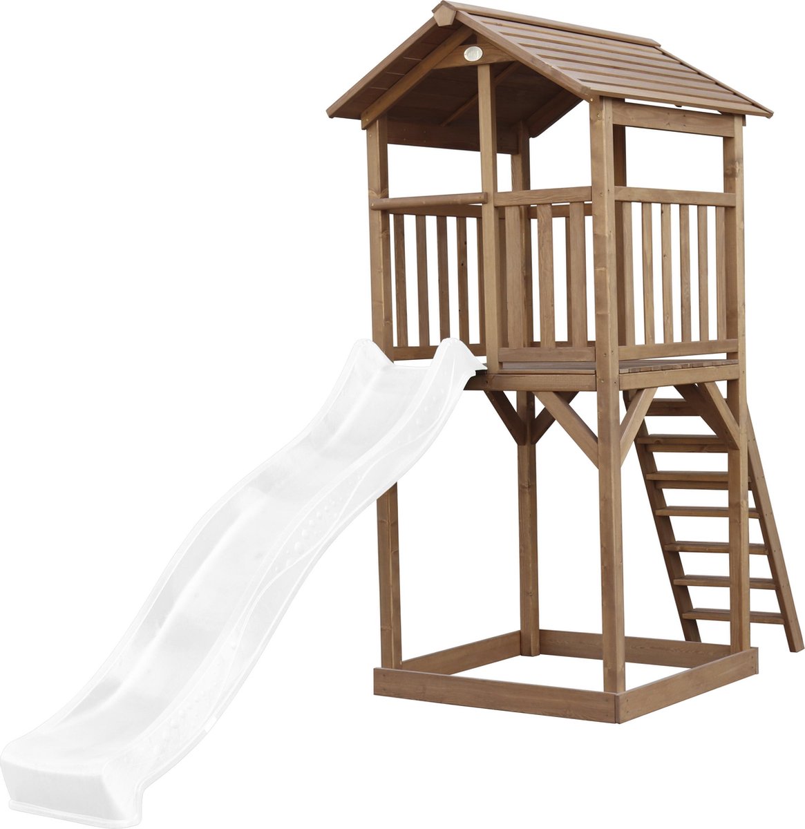 AXI Beach Tower Speeltoren Bruin - Witte Glijbaan - Zandbak - FSC Hout