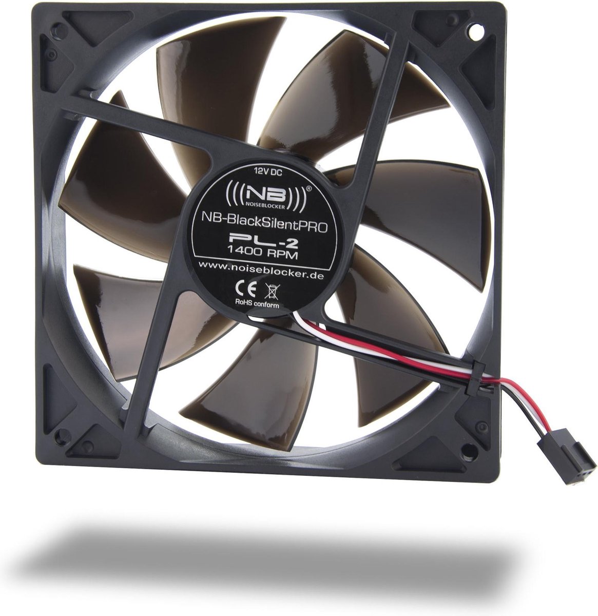 NoiseBlocker BlackSilent Pro PC-ventilator Zwart (b x h x d) 120 x 120 x 25 mm