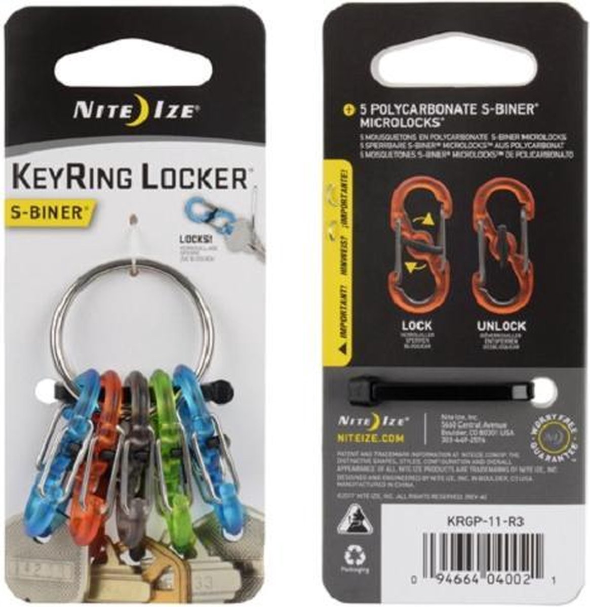 NITE IZE KeyRing Locker Steel - S-Biner