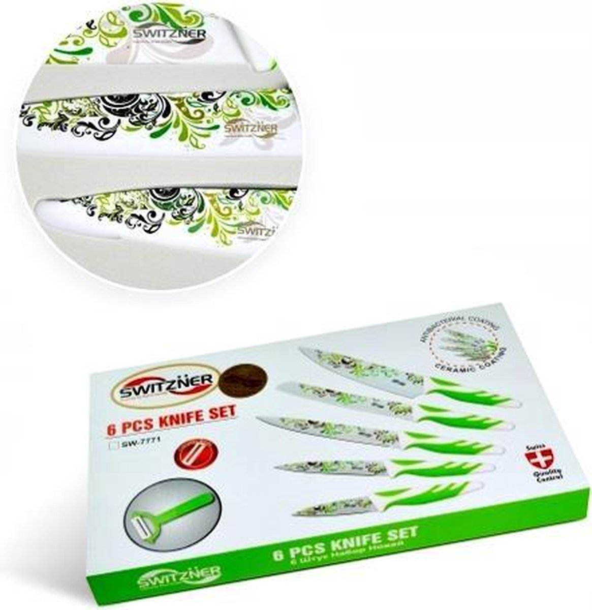 Switzner Messenset - Keramische Non Stick Coating - 6 delig