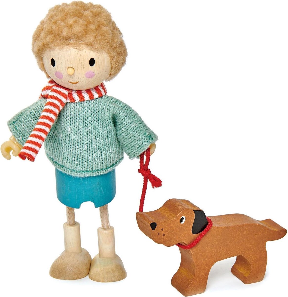 Tender Leaf Toys Poppenhuispop Met Hond 9x4x11 Cm