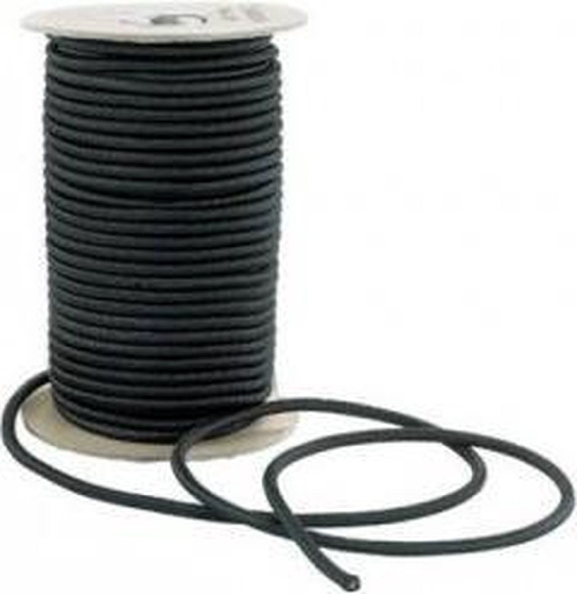 100 meter Elastisch Touw - 10mm - ZWART - elastiek op rol