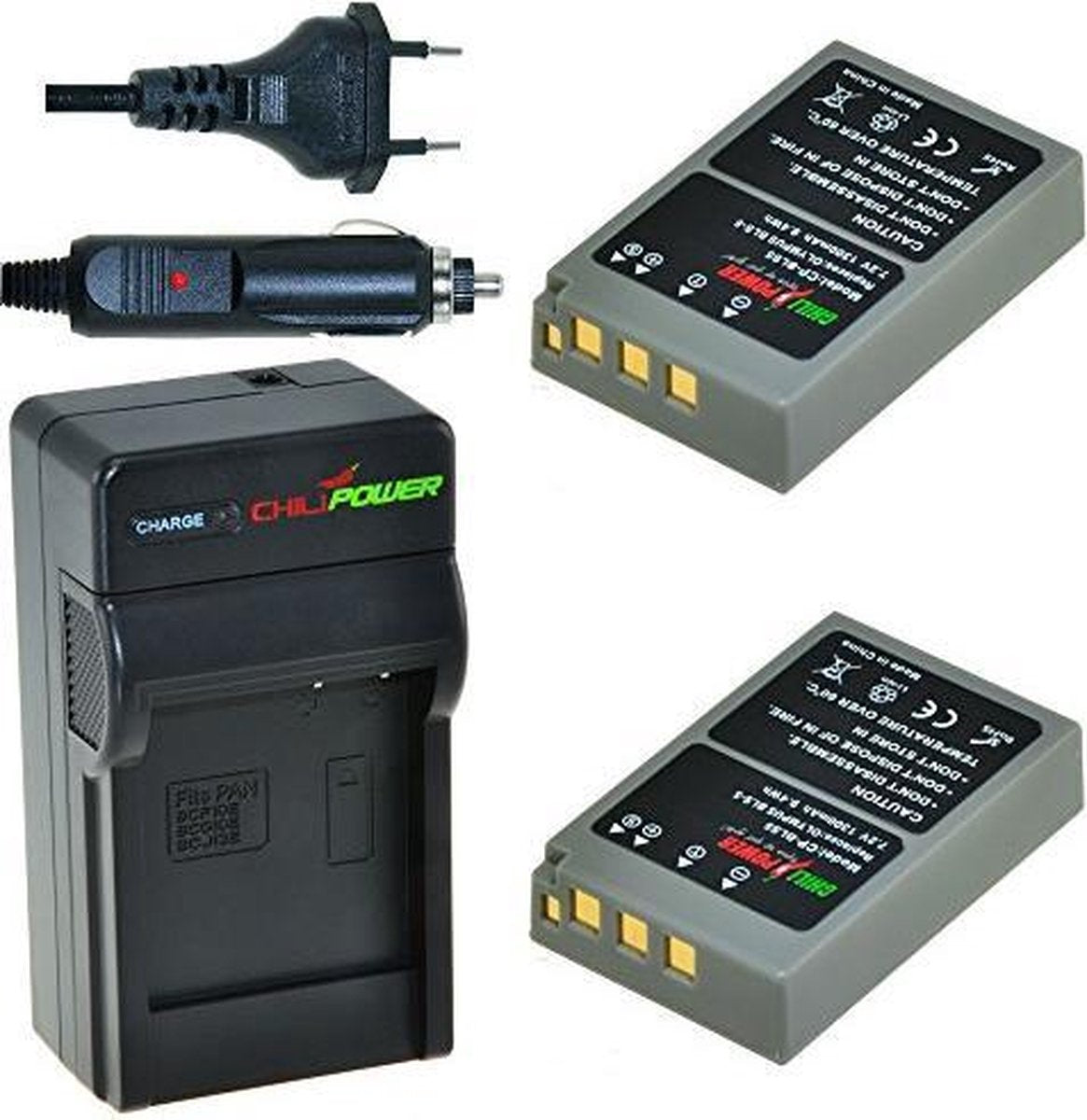 ChiliPower BLS-5 Olympus Kit - Camera Batterij Set