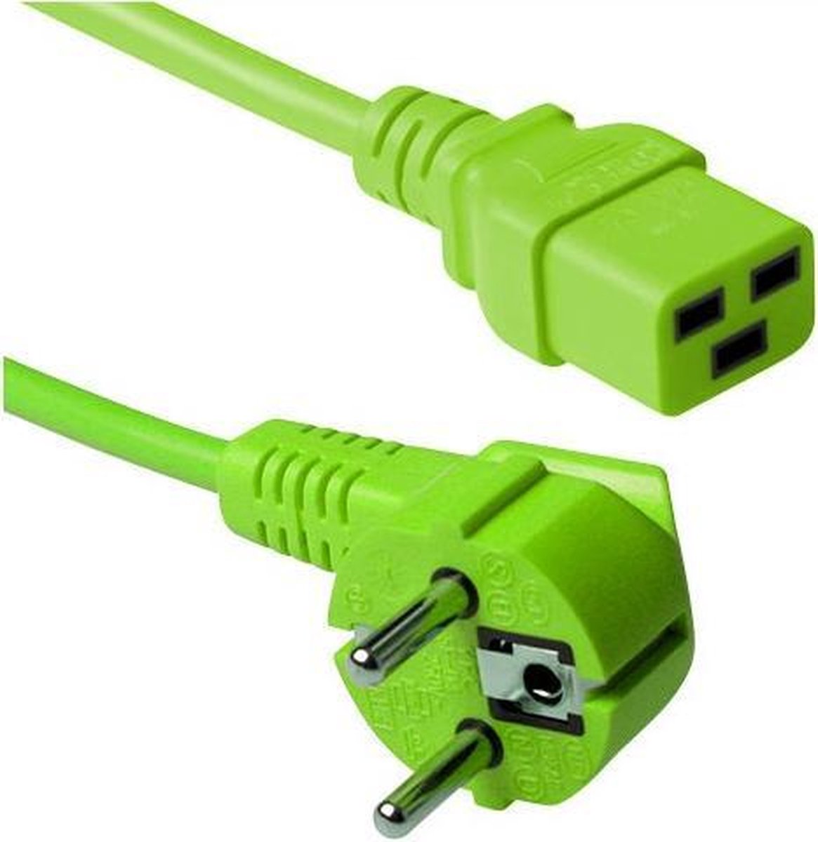 ACT AK5175 0.6m CEE7/7 C19 stekker Groen electriciteitssnoer