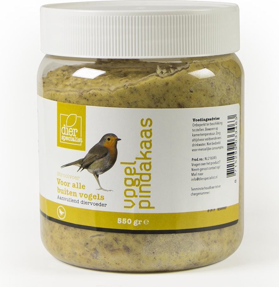 Dierspecialist vogelpindakaas basic  - 550 gram