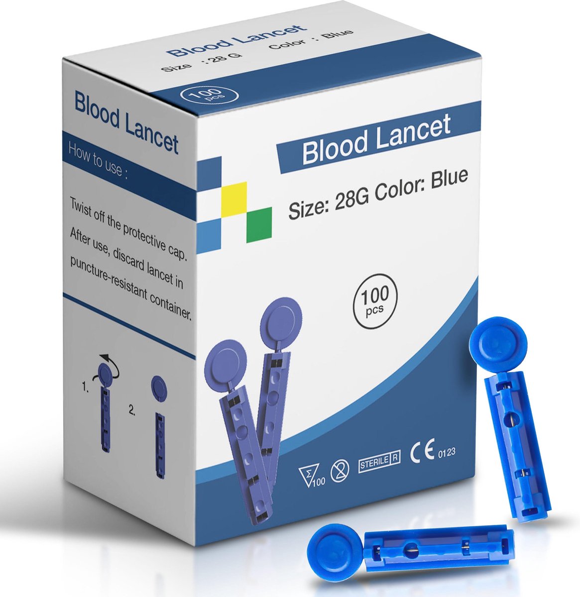 100 Stuks lancetten voor bloedsuikermeter - Prikpen - Bloedsuikermeting - Glucose Meter - Bloedsuikermeter - eenmalige lancetten