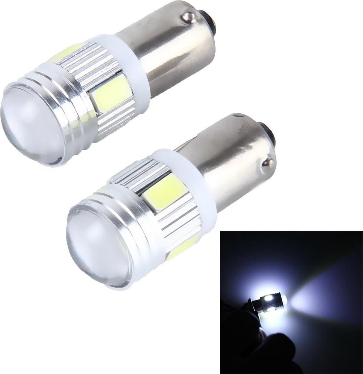 2 STKS BA9S 3 W 250 LM 5500 K Auto Klaring Licht Lamp met 6 SMD-5630 LED Lampen