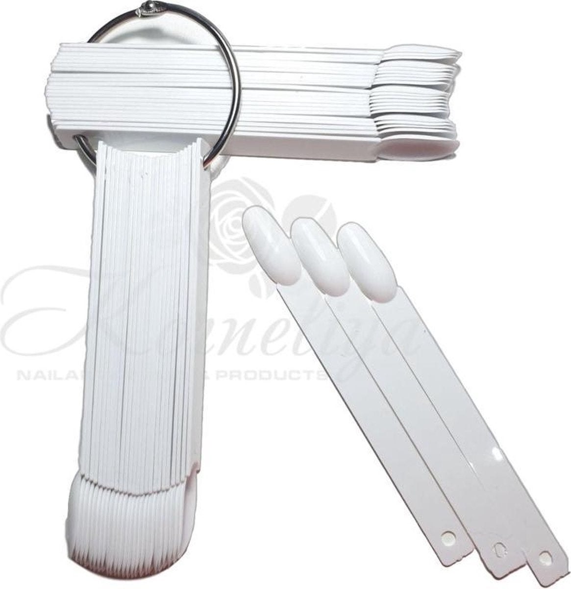 Tipwaaier 50 Stuks  OVAAL / EDGE WIT