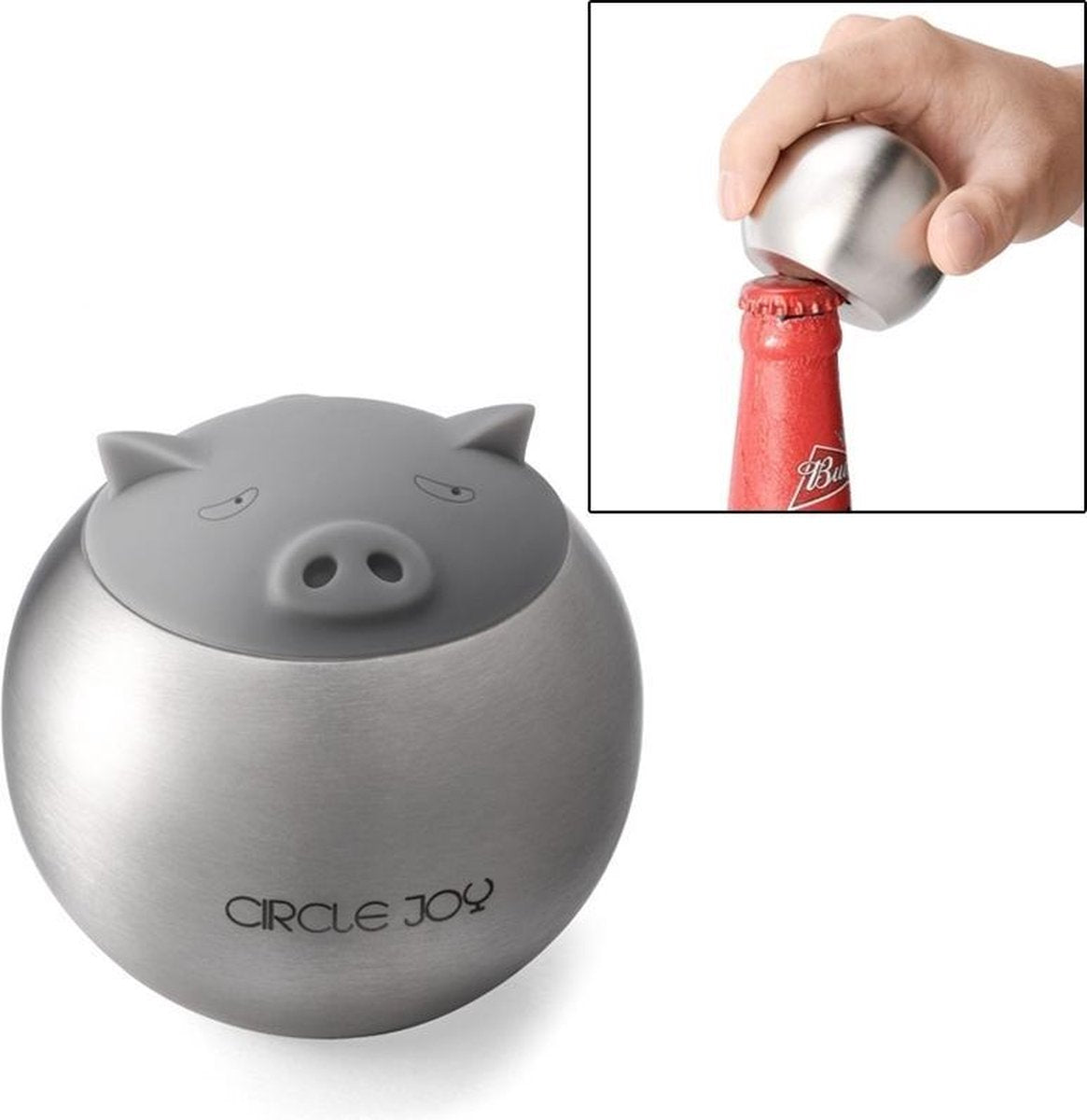 Originele Xiaomi cirkel vreugde creatieve varken vormige fles opener (zilver)