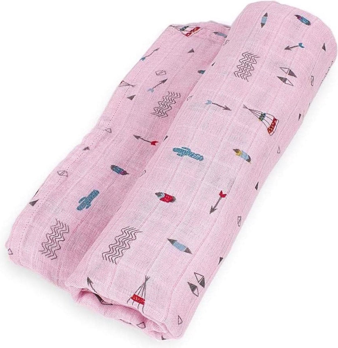 Interbaby Wikkeldeken Tipi Junior 120 X 120 Cm Katoen Roze