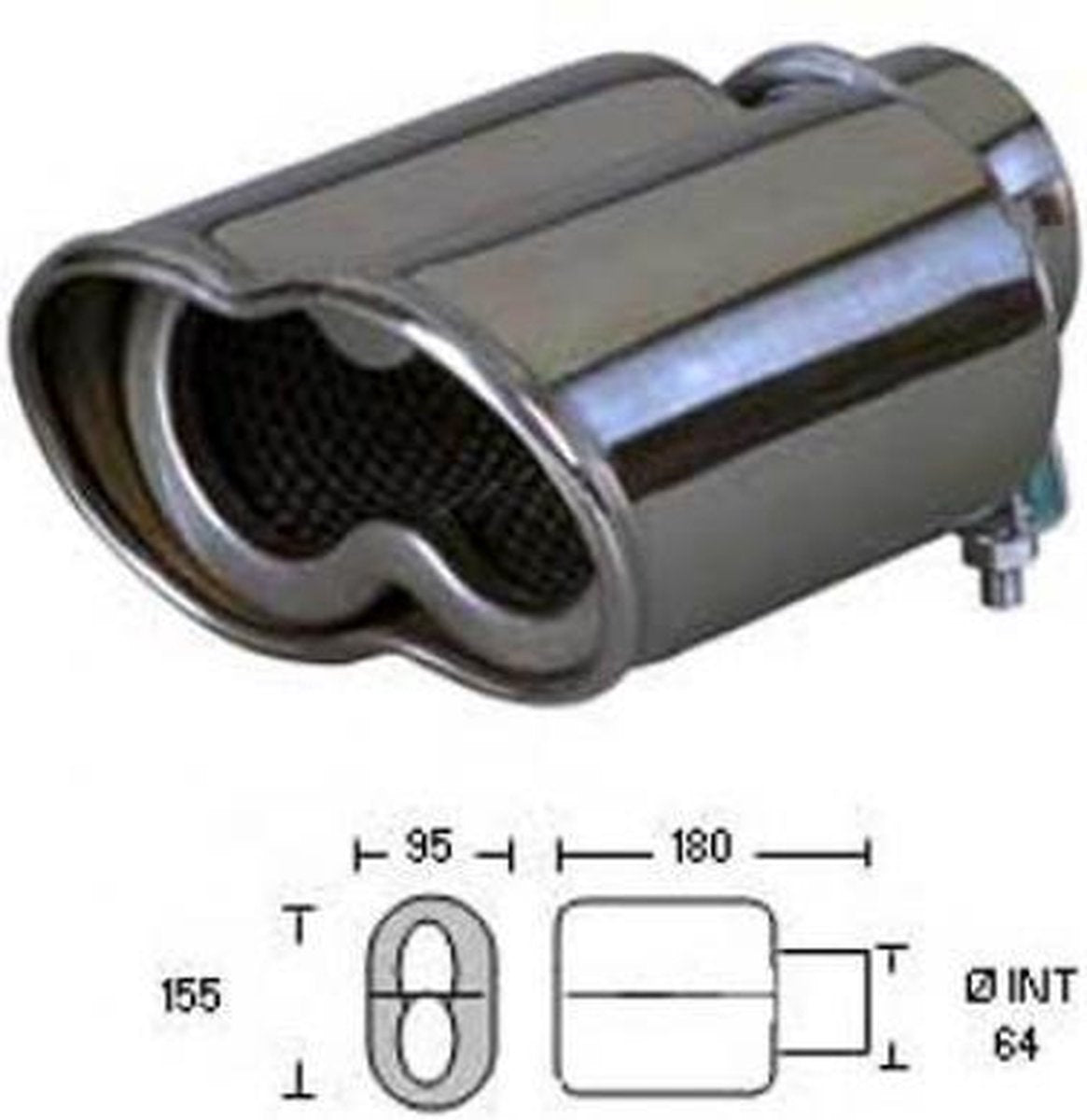 Uitlaatsierstuk RVS Wave - Passend 45-62mm