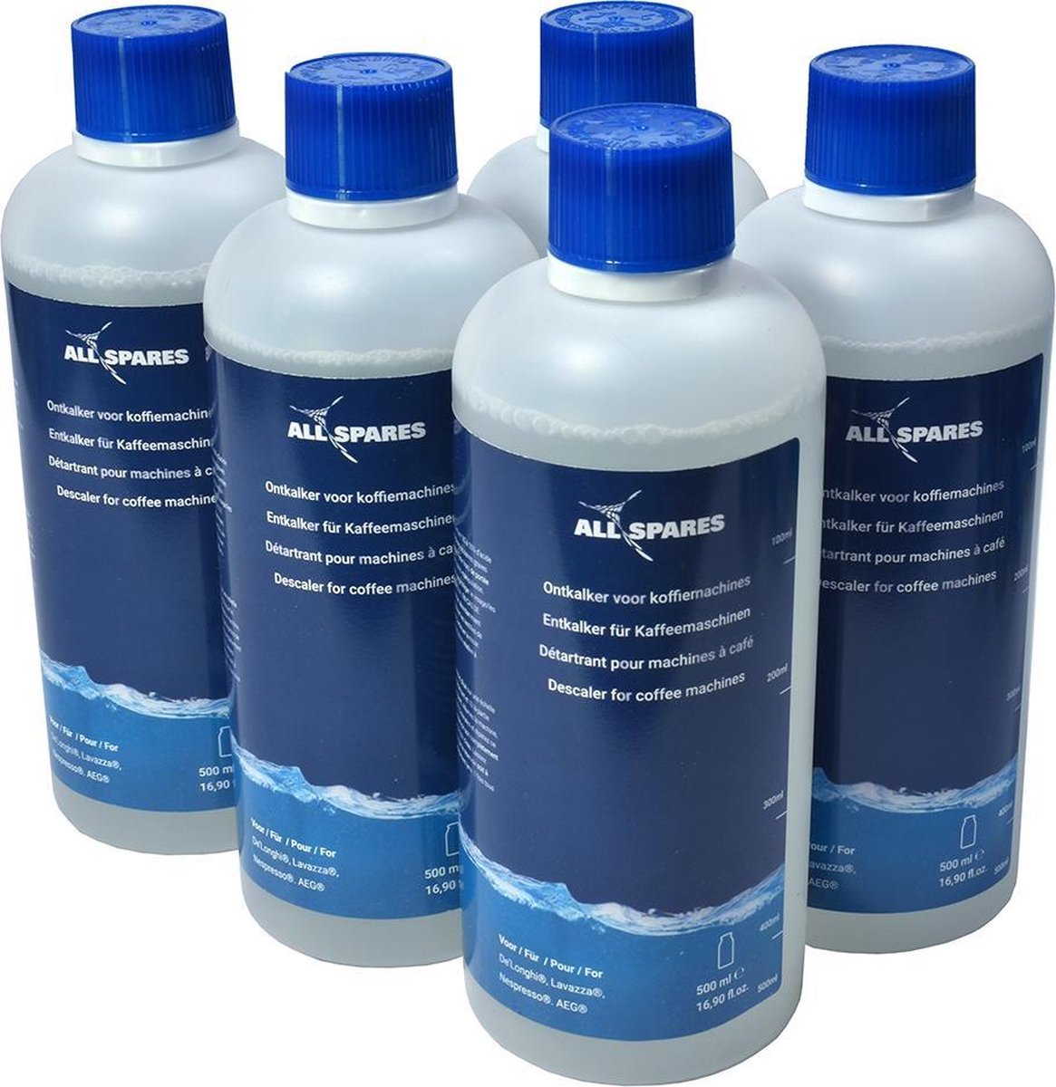 Delonghi Original EcoDecalk DLSC500 / AEG Vloeibare Ontkalker (5x 500ml) voor koffiemachines van AllSpares