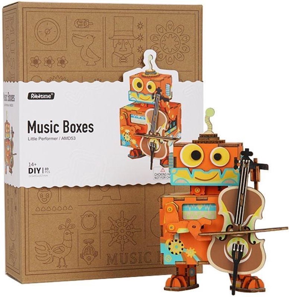 Robotime Kleine Performer AMD53 - Houten Modelbouw - Muziekdoos - DIY