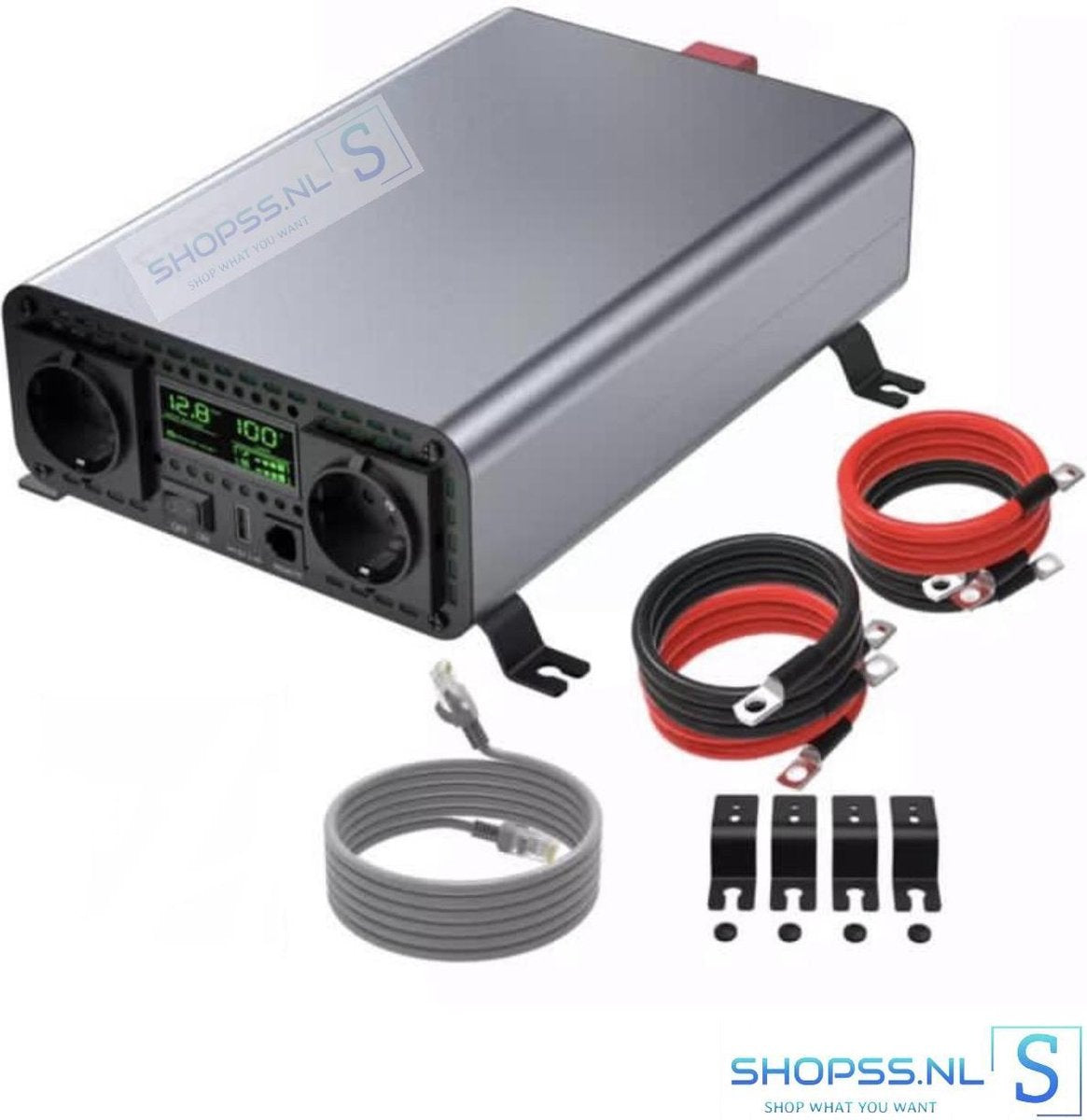 2021 model Zuivere Sinus Omvormer 2000W/4000W  12V-230V  + controller | 4000W Piekvermogen met Afstandsbediening LCD Scherm 2 Stopcontacten 1 USB-poorten | omvormers