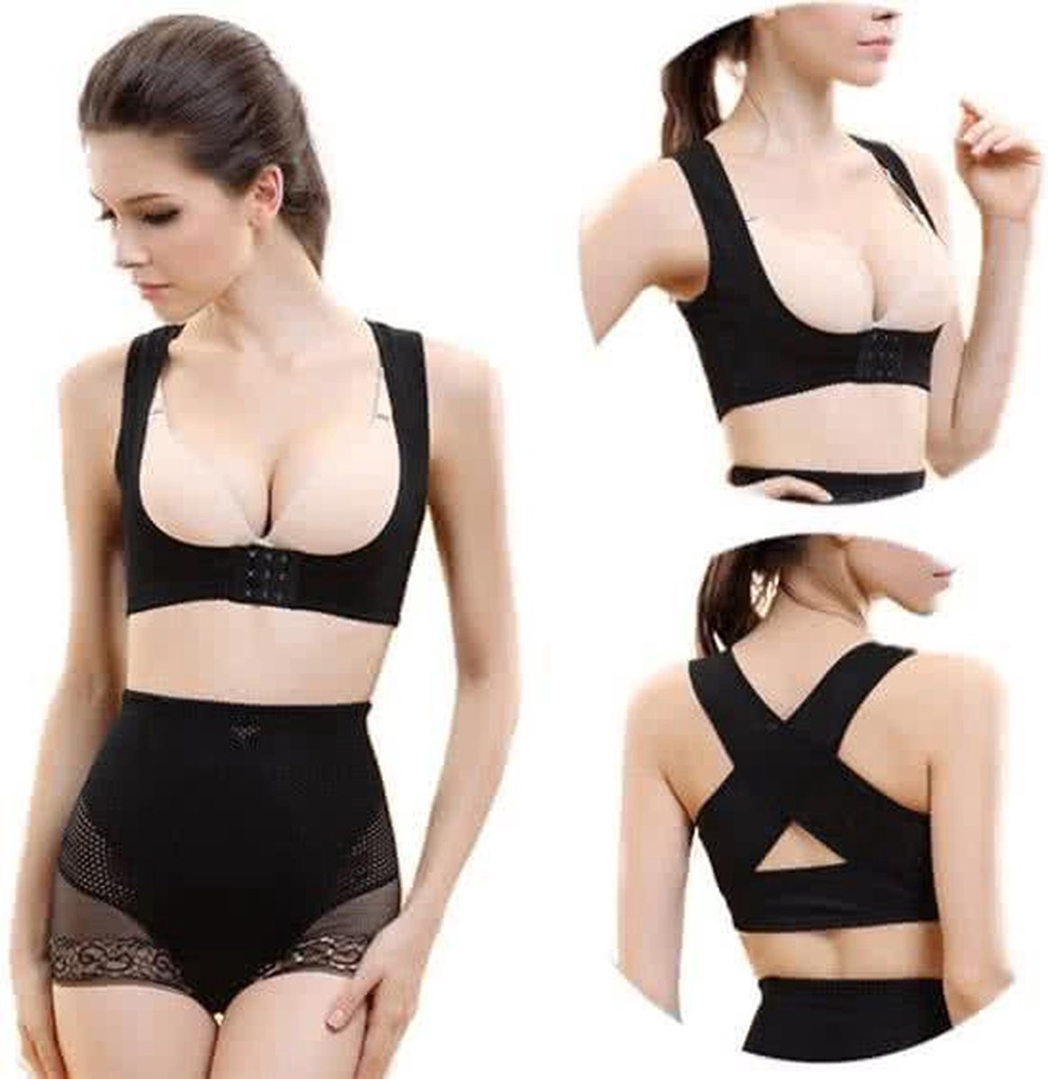 Dames Rugband - Rugbrace - Zwart - Maat XXL