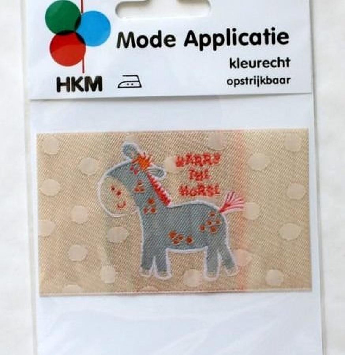 HKM APLICATIE HARRY THE HORSE BEIGE OPSTRIJKBAAR - 5 STUKS 10 X 6 CM.
