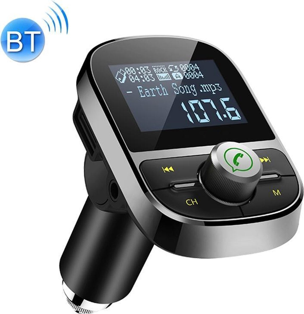 HY92 Dual USB Opladen Smart Bluetooth Fm-zender MP3 Muziekspeler Car Kit met 1.44 inch Lcd-scherm